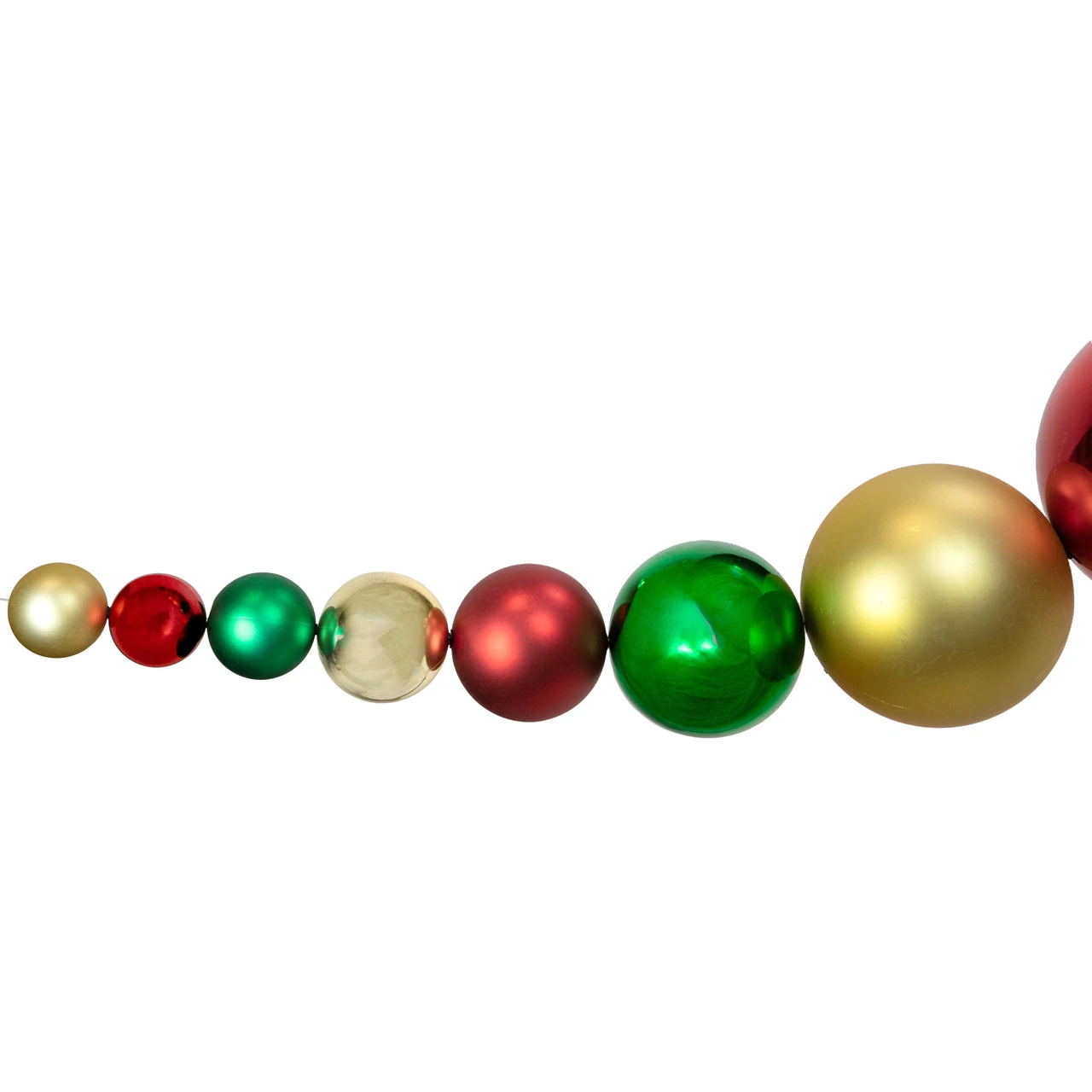 6' Red, Gold And Green Shiny And Matte Shatterproof Ball Christmas Swag 4 6' Red, Gold And Green Shiny And Matte Shatterproof Ball Christmas Swag - Image 2