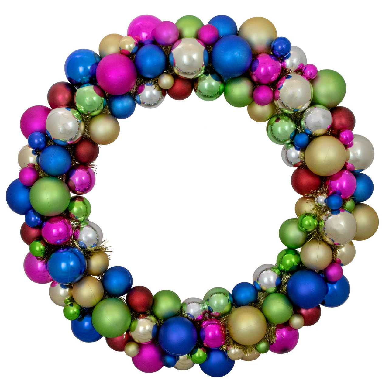 Multi-Color 2-Finish Shatterproof Ball Christmas Wreath, 36-Inch 3 Multi-Color 2-Finish Shatterproof Ball Christmas Wreath, 36-Inch