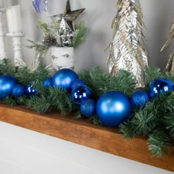 6' Blue Shatterproof Ball 3-Finish Christmas Garland 9 6' Blue Shatterproof Ball 3-Finish Christmas Garland -Optimal Christmas Shop northlight sm93812 styled 2 95863.1687801151