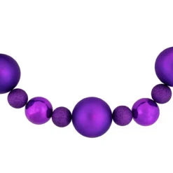 6' Purple Shatterproof Ball 3-Finish Christmas Garland -Optimal Christmas Shop northlight sm93814 03 76399.1687801148