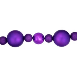 6' Purple Shatterproof Ball 3-Finish Christmas Garland -Optimal Christmas Shop northlight sm93814 2 06866.1687801148