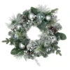 Flocked Pine Artificial Christmas Wreath With Iridescent Ornaments, 24-Inch, Unlit -Optimal Christmas Shop northlight sm94098 1 83645.1680183725