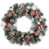 Frosted Pine Artificial Christmas Wreath With Swirled Candy Ornaments, 24-Inch 1 Frosted Pine Artificial Christmas Wreath With Swirled Candy Ornaments, 24-Inch -Optimal Christmas Shop northlight sm94104 1 70026.1680184310