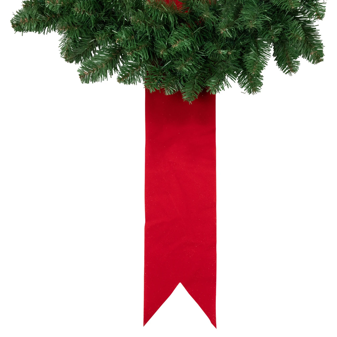Set Of 3 Wreaths On Red Ribbon Hanging Christmas Decoration, 6.5' 5 Set Of 3 Wreaths On Red Ribbon Hanging Christmas Decoration, 6.5' - Image 3