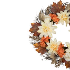 Orange And Cream Floral Fall Harvest Artificial Wreath, 22-Inch -Optimal Christmas Shop northlight sm94128 2 38951.1667540285