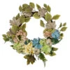 Green And Blue Floral And Gourds Thanksgiving Artificial Wreath, 22-Inch -Optimal Christmas Shop northlight sm94132 1 90400.1667530874