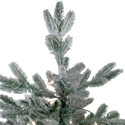 4.5' Pre-Lit Flocked Whistler Noble Fir Artificial Christmas Tree, Clear Lights -Optimal Christmas Shop northlight sp15024 2 32999.1684883545