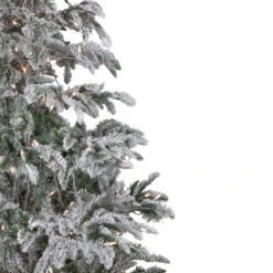 6.5' Pre-Lit Full Flocked Whistler Noble Fir Artificial Christmas Tree - Clear Lights -Optimal Christmas Shop northlight sp15025 2new 84400.1672793048