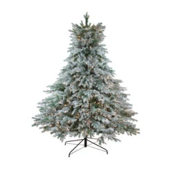 6.5' Pre-Lit Full Flocked Jasper Balsam Fir Artificial Christmas Tree - Clear Lights -Optimal Christmas Shop northlight sp15027 1 52106.1667578179