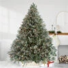 9' Pre-Lit Green Flocked Jasper Balsam Fir Artificial Christmas Tree - Clear Lights -Optimal Christmas Shop northlight sp15029 1 50227.1683050411