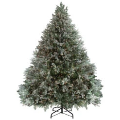 9' Pre-Lit Green Flocked Jasper Balsam Fir Artificial Christmas Tree - Clear Lights -Optimal Christmas Shop northlight sp15029 3 32527.1683050411