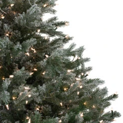 9' Pre-Lit Green Flocked Jasper Balsam Fir Artificial Christmas Tree - Clear Lights -Optimal Christmas Shop northlight sp15029 4 09519.1683050412