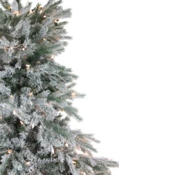6.5' Pre-Lit Full Flocked Jasper Balsam Fir Artificial Christmas Tree - Clear Lights -Optimal Christmas Shop northlight sp15051 027 04285 1 26073.1667578179