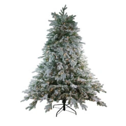 6.5' Pre-Lit Full Frosted Butte Fir Artificial Christmas Tree - Clear Lights