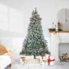 6.5' Pre-Lit Medium Flocked Winema Pine Artificial Christmas Tree - Clear Lights -Optimal Christmas Shop northlight sp15063 25233.1667576156