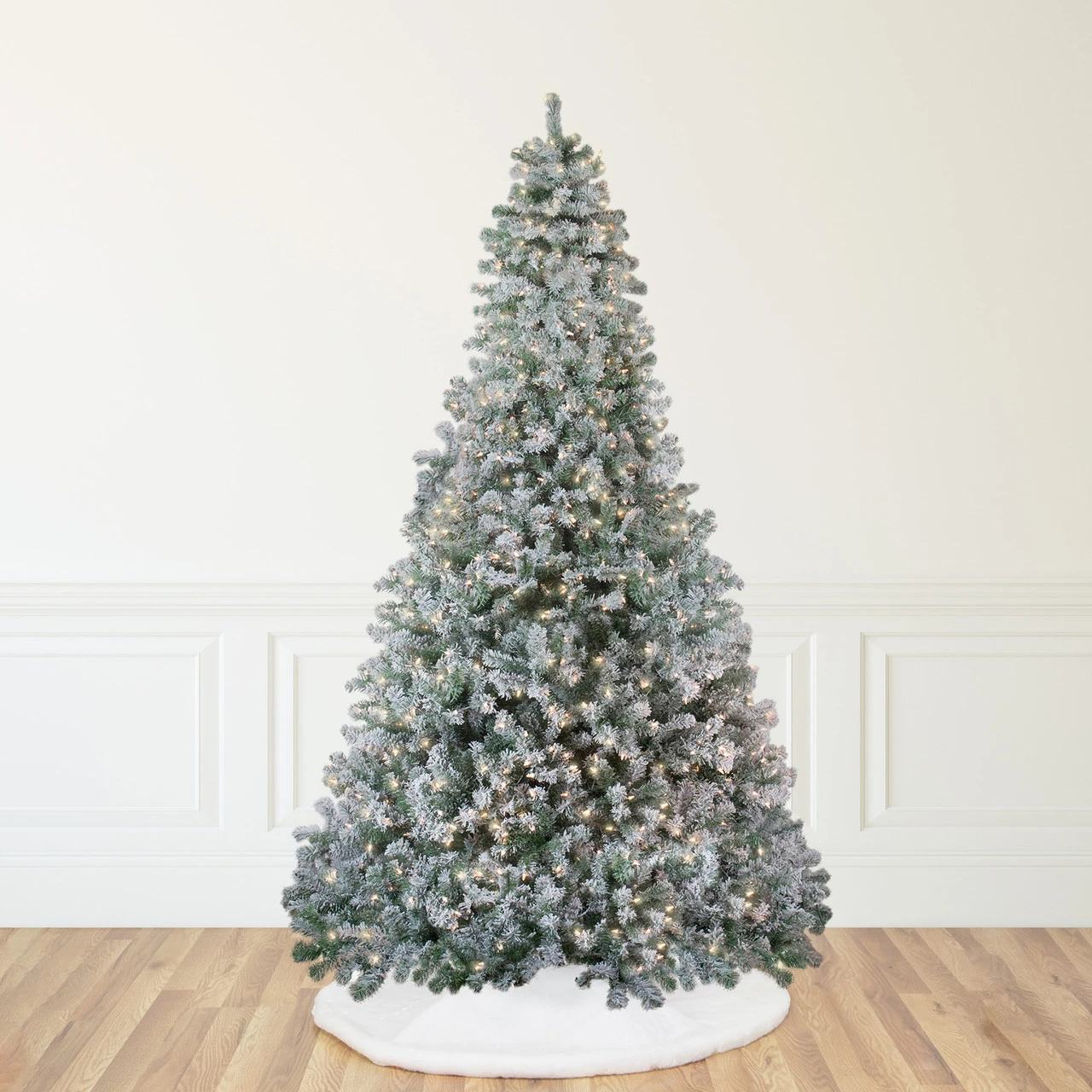 9' Pre-Lit Flocked Winema Pine Artificial Christmas Tree - Clear Lights 3 9' Pre-Lit Flocked Winema Pine Artificial Christmas Tree - Clear Lights