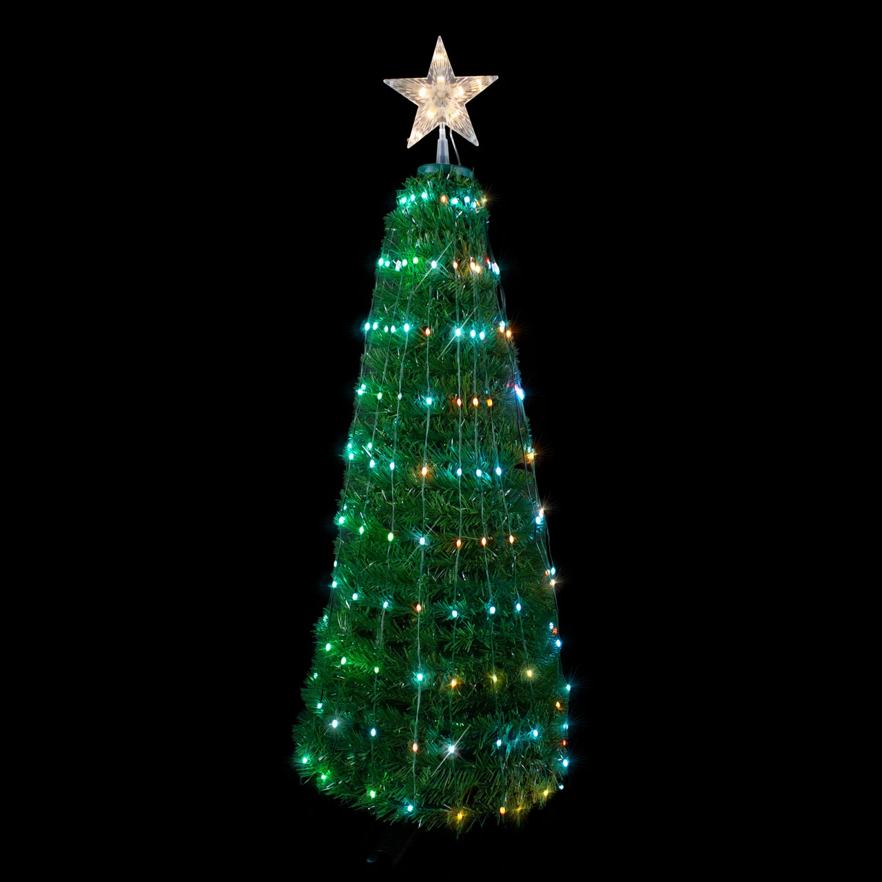 4' Green Color Changing Multiple Function Pop Up Artificial Outdoor Christmas Tree 3 4' Green Color Changing Multiple Function Pop Up Artificial Outdoor Christmas Tree