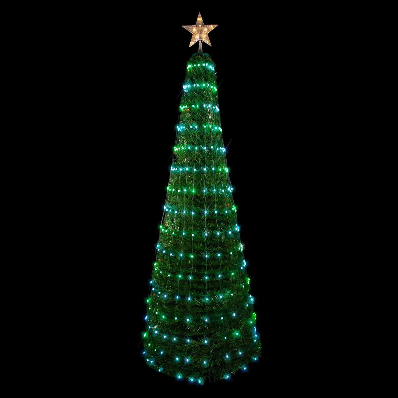 6' Green Color Changing Multiple Function Pop Up Artificial Outdoor Christmas Tree 3 6' Green Color Changing Multiple Function Pop Up Artificial Outdoor Christmas Tree