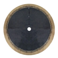 48" Rustic Burlap And Chambray Christmas Tree Skirt -Optimal Christmas Shop northlight t1190804 2 22930.1667576855