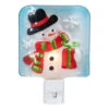 6" Blue And White Glass Snowman Christmas Night Light -Optimal Christmas Shop northlight tn84418 51222.1667573279