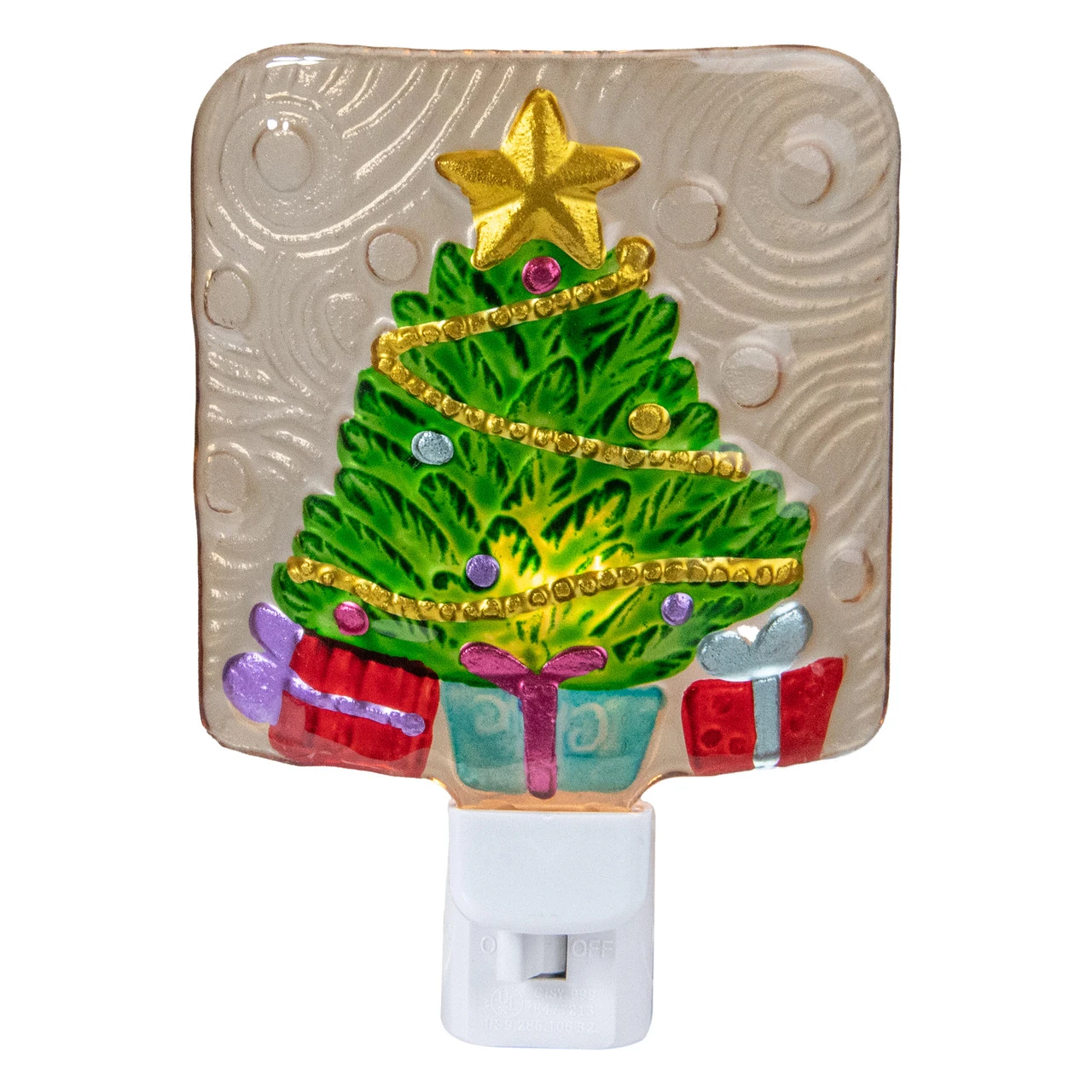 4" Green And Gold Christmas Tree Night Light 3 4" Green And Gold Christmas Tree Night Light