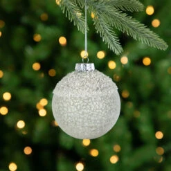 4" Silver And White Beaded Glass Christmas Ornament 6 4" Silver And White Beaded Glass Christmas Ornament -Optimal Christmas Shop northlight tr92599 styled 63417.1683224182