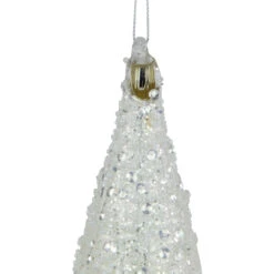9.5" Matte White Sequin And Glitter Finial Glass Christmas Ornament 7 9.5" Matte White Sequin And Glitter Finial Glass Christmas Ornament -Optimal Christmas Shop northlight tr94445 4 21088.1687802016