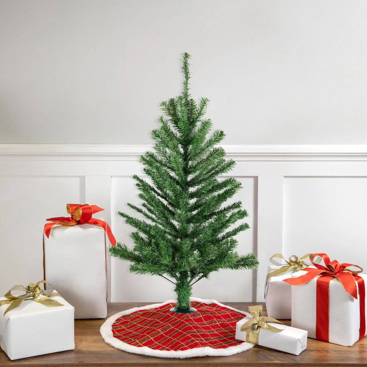 3' Canadian Pine Medium Artificial Christmas Tree, Unlit 3 3' Canadian Pine Medium Artificial Christmas Tree, Unlit