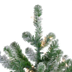 4.5' Pre-Lit Full Flocked Natural Emerald Artificial Christmas Tree - Warm Clear Lights -Optimal Christmas Shop northlight v04016 2 07512.1667578384