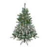 4.5' Pre-Lit Full Flocked Natural Emerald Artificial Christmas Tree - Warm Clear Lights -Optimal Christmas Shop northlight v04016 20109.1667578383