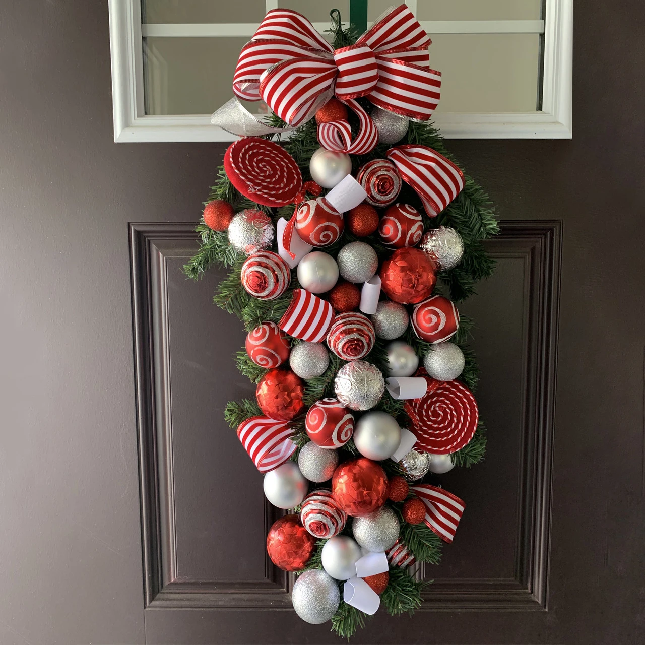 32" Colorado Spruce Artificial Christmas Teardrop Swag - Unlit 7 32" Colorado Spruce Artificial Christmas Teardrop Swag - Unlit - Image 5