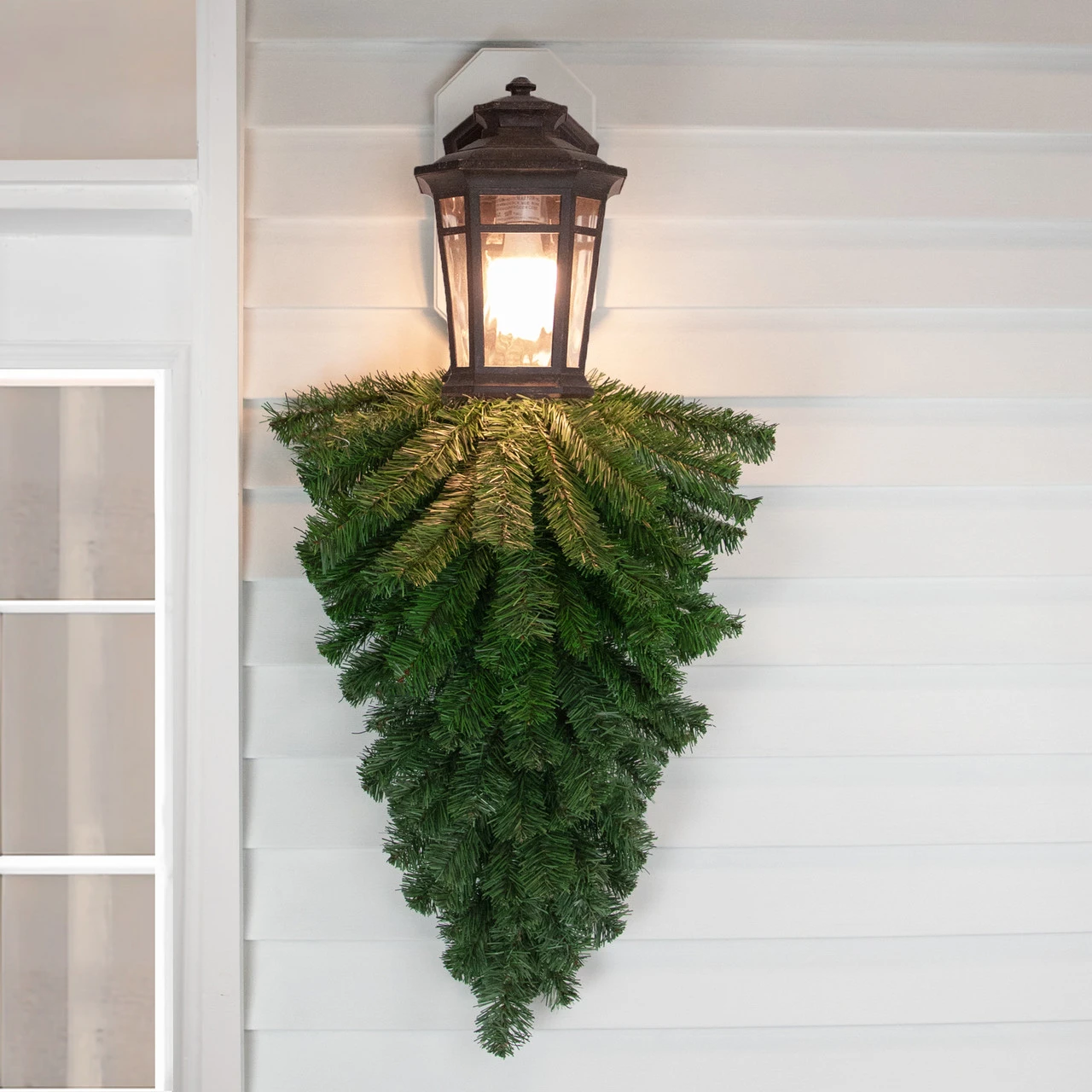 32" Colorado Spruce Artificial Christmas Teardrop Swag - Unlit 4 32" Colorado Spruce Artificial Christmas Teardrop Swag - Unlit - Image 2