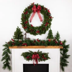 32" Canadian Pine Artificial Christmas Door Swag - Unlit -Optimal Christmas Shop northlight v15809 3 10450.1667488703