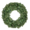 Pre-Lit LED Canadian Pine Artificial Christmas Wreath With Timer - 24-Inch, Multi Lights