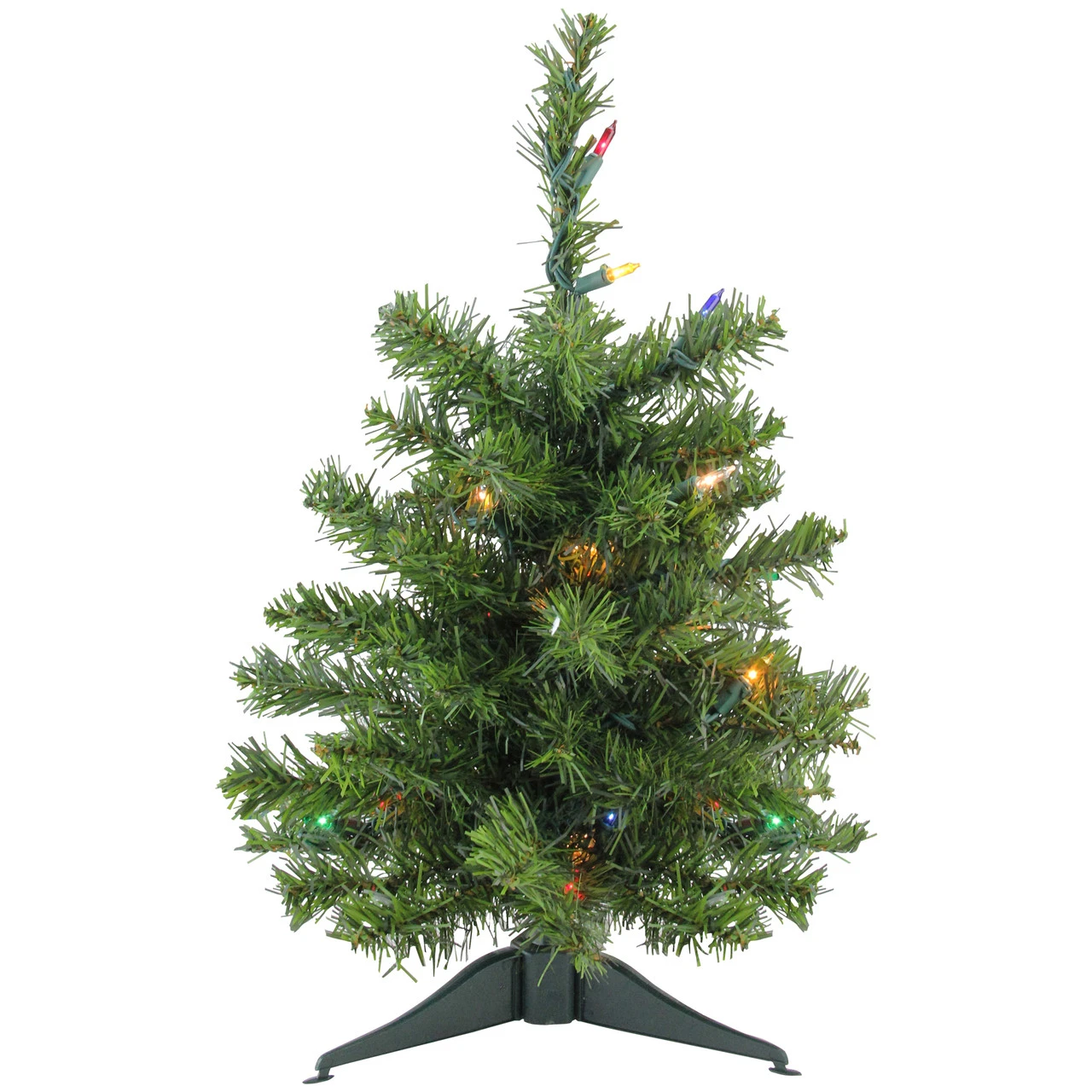 18" Pre-Lit Medium Canadian Pine Artificial Christmas Tree - Multicolor Lights 3 18" Pre-Lit Medium Canadian Pine Artificial Christmas Tree - Multicolor Lights