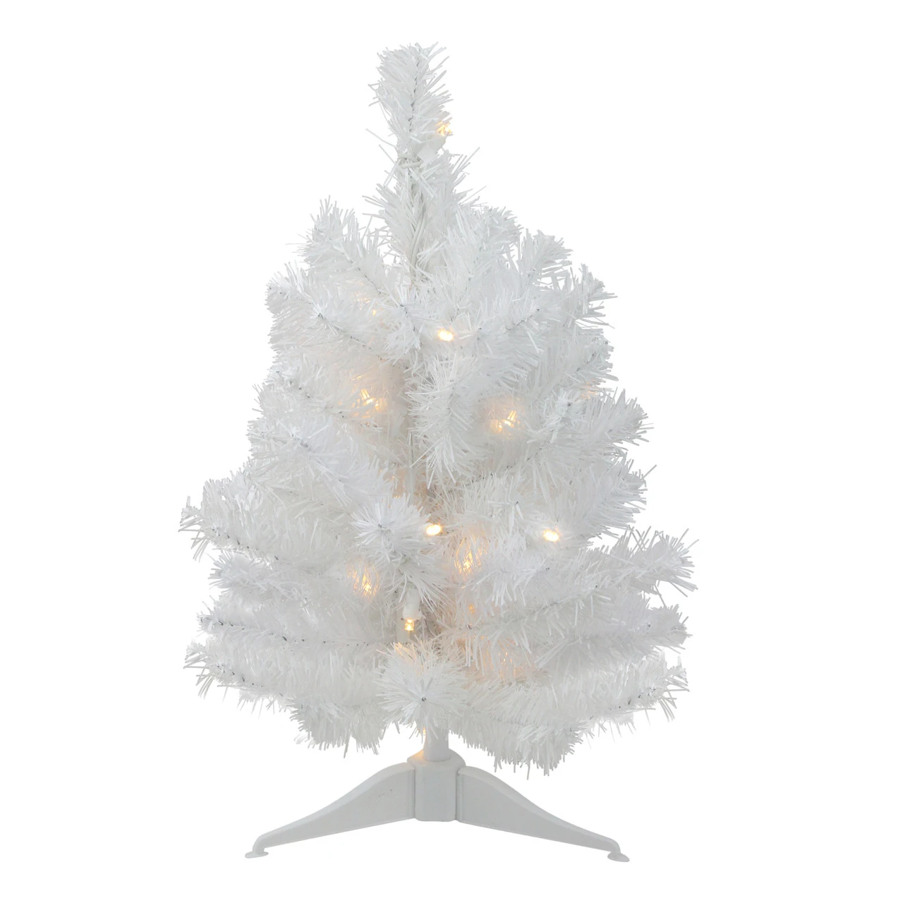 1.5' Pre-Lit Snow White Pine Artificial Christmas Tree - Clear LED Lights 3 1.5' Pre-Lit Snow White Pine Artificial Christmas Tree - Clear LED Lights
