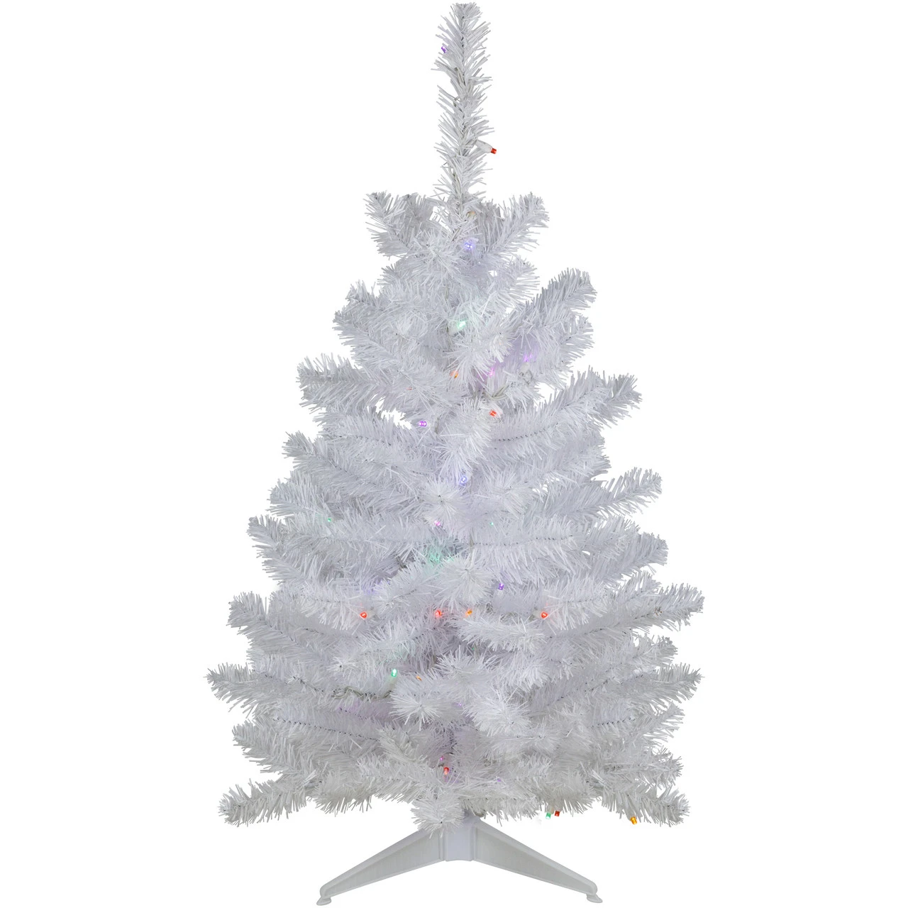 3' Pre-Lit LED Snow White Artificial Christmas Tree, Multi Lights 3 3' Pre-Lit LED Snow White Artificial Christmas Tree, Multi Lights