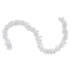 9' X 10" Pre-Lit LED White Pine Artificial Christmas Garland - Clear Lights