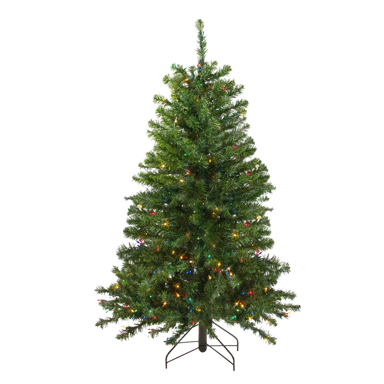 4' Pre-Lit Full Canadian Pine Artificial Christmas Tree, Multicolor Lights 3 4' Pre-Lit Full Canadian Pine Artificial Christmas Tree, Multicolor Lights