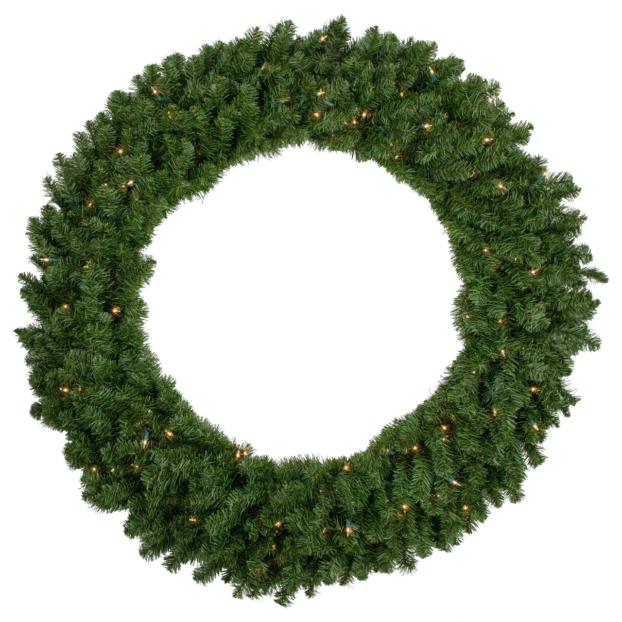Pre-Lit Canadian Pine Artificial Christmas Wreath - 48-Inch, Clear Lights 3 Pre-Lit Canadian Pine Artificial Christmas Wreath - 48-Inch, Clear Lights