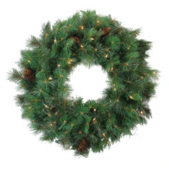 Pre-Lit Royal Oregon Pine Artificial Christmas Wreath - 24-Inch, Clear Lights