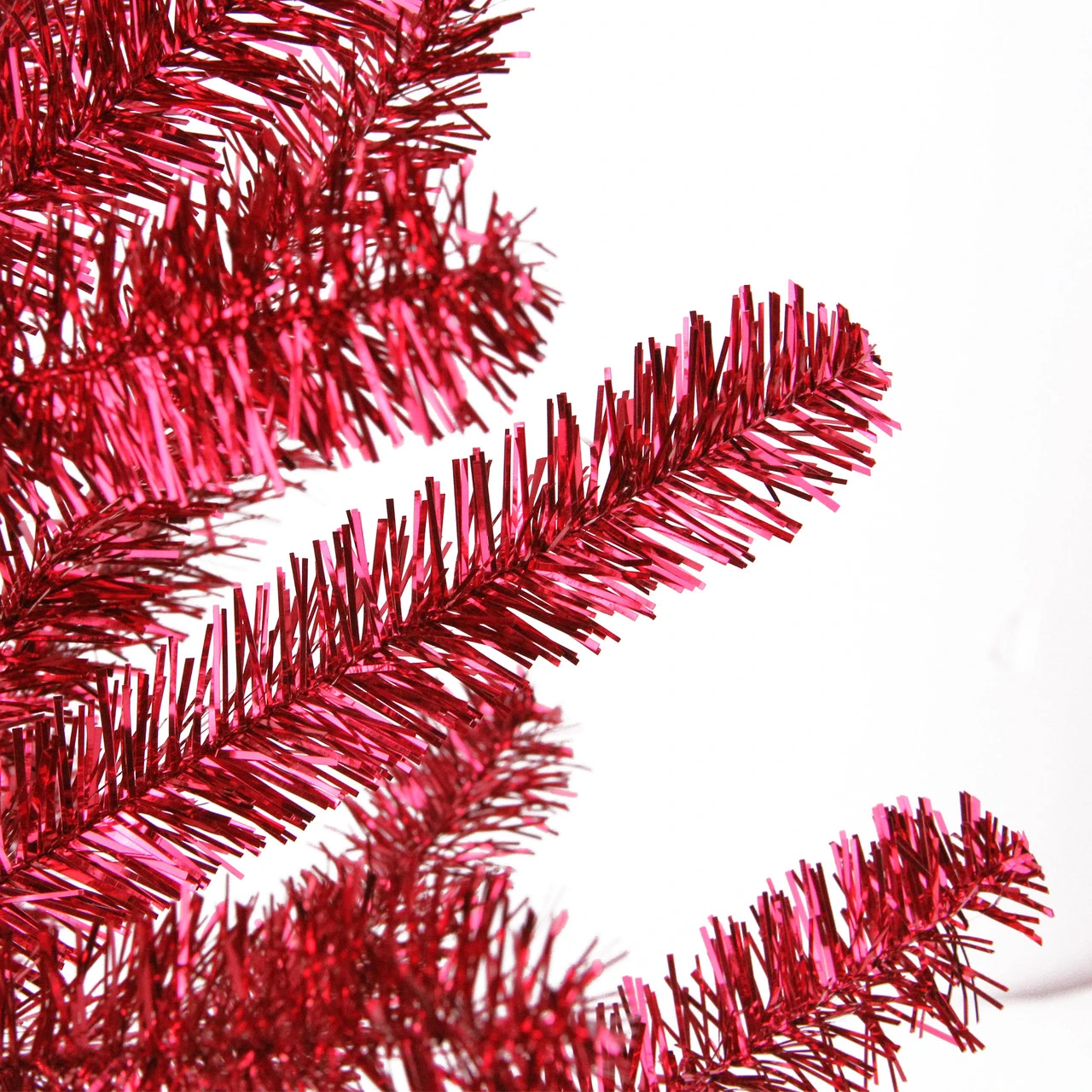 3' Medium Red Tinsel Twig Artificial Christmas Tree, Unlit 4 3' Medium Red Tinsel Twig Artificial Christmas Tree, Unlit - Image 2