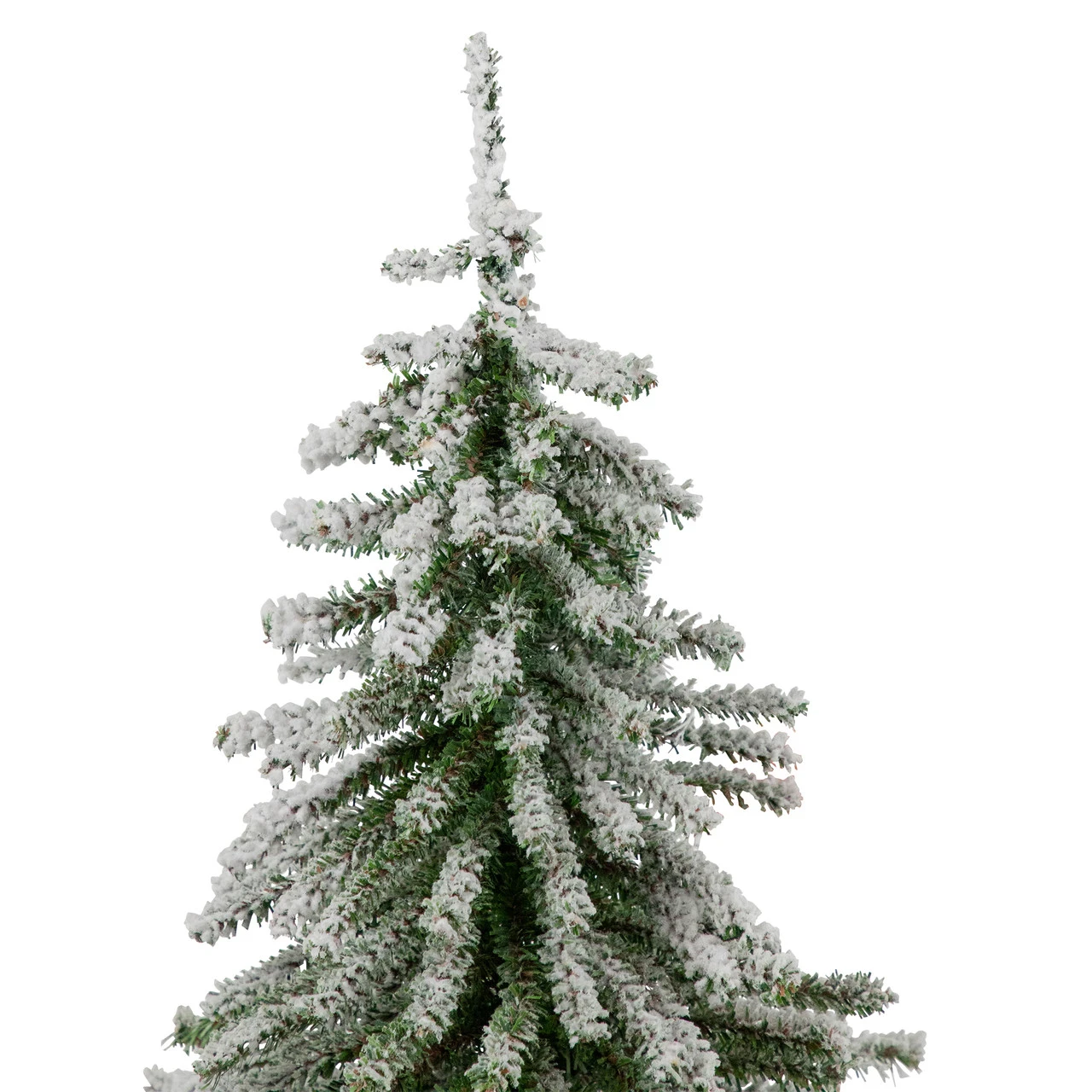 18" Potted Flocked Downswept Mini Village Pine Medium Artificial Christmas Tree - Unlit 5 18" Potted Flocked Downswept Mini Village Pine Medium Artificial Christmas Tree - Unlit - Image 3