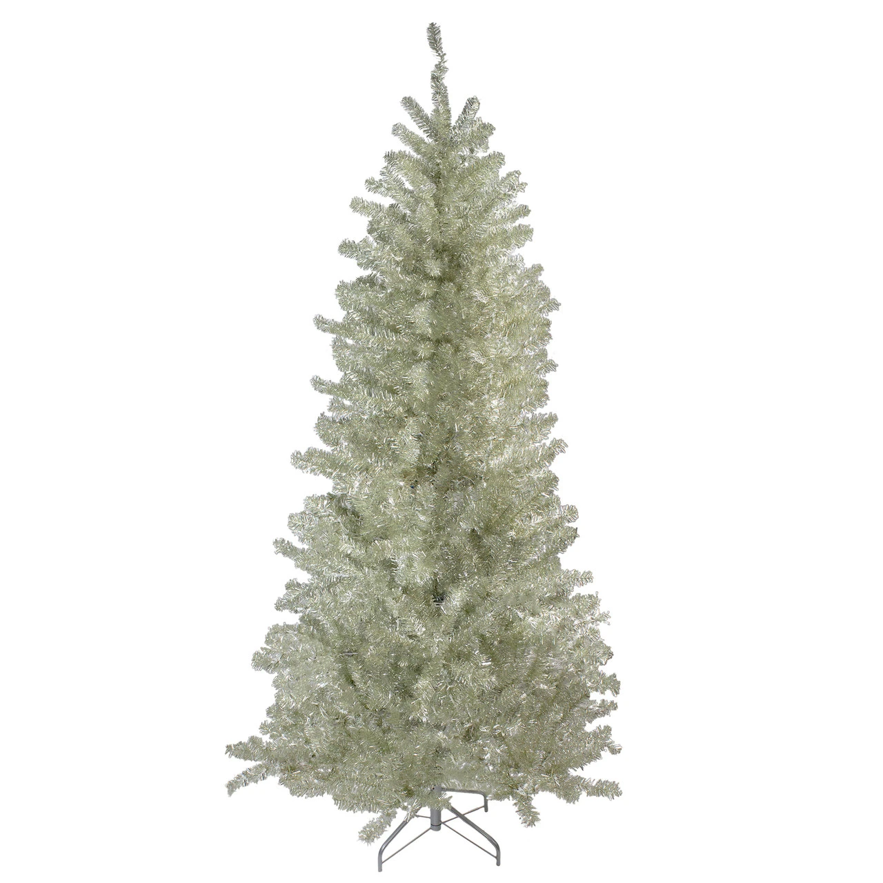 9' Metallic Platinum Artificial Tinsel Christmas Tree - Unlit 3 9' Metallic Platinum Artificial Tinsel Christmas Tree - Unlit