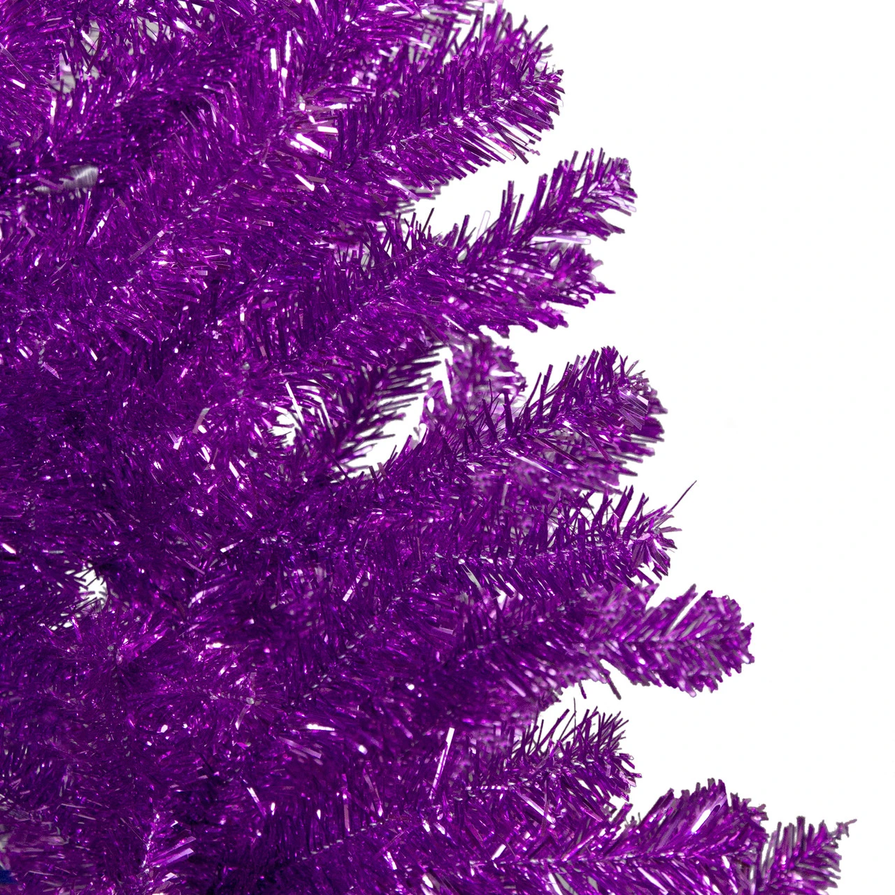 4.5' Metallic Purple Tinsel Artificial Christmas Tree -Unlit 6 4.5' Metallic Purple Tinsel Artificial Christmas Tree -Unlit - Image 4
