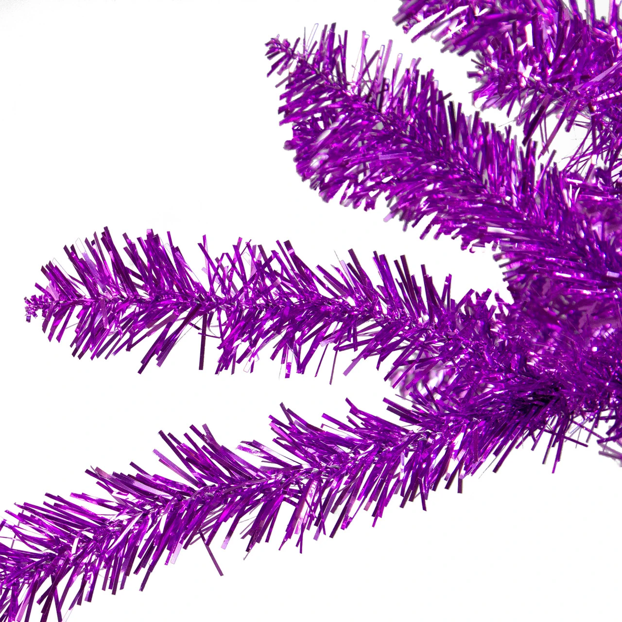 4.5' Metallic Purple Tinsel Artificial Christmas Tree -Unlit 4 4.5' Metallic Purple Tinsel Artificial Christmas Tree -Unlit - Image 2