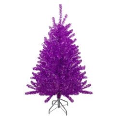 4.5' Metallic Purple Tinsel Artificial Christmas Tree -Unlit