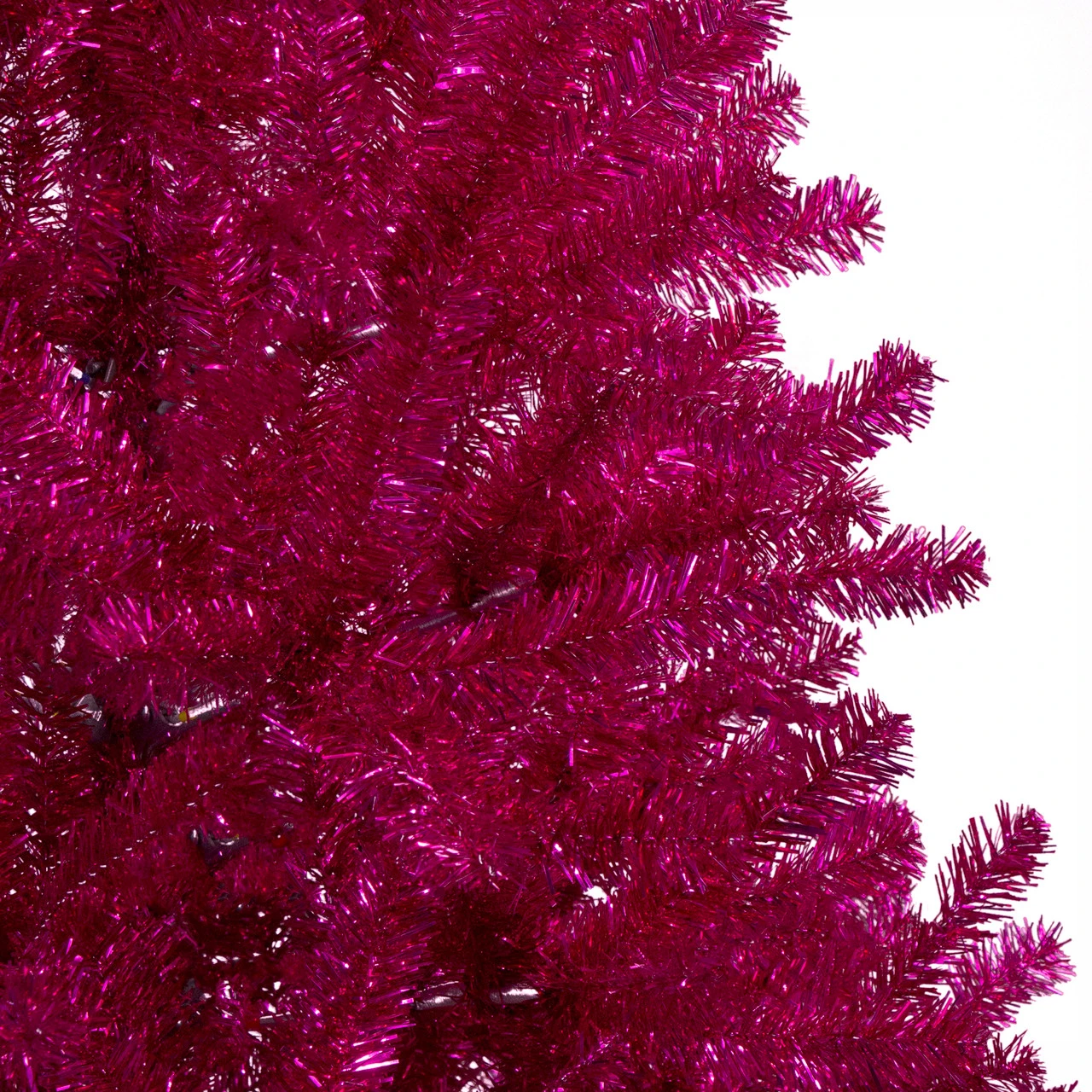 6' Metallic Pink Tinsel Artificial Christmas Tree - Unlit 5 6' Metallic Pink Tinsel Artificial Christmas Tree - Unlit - Image 3