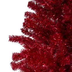 7' Metallic Red Tinsel Artificial Christmas Tree - Unlit -Optimal Christmas Shop northlight v27327 same20as20v27328 2 06253.1676305759
