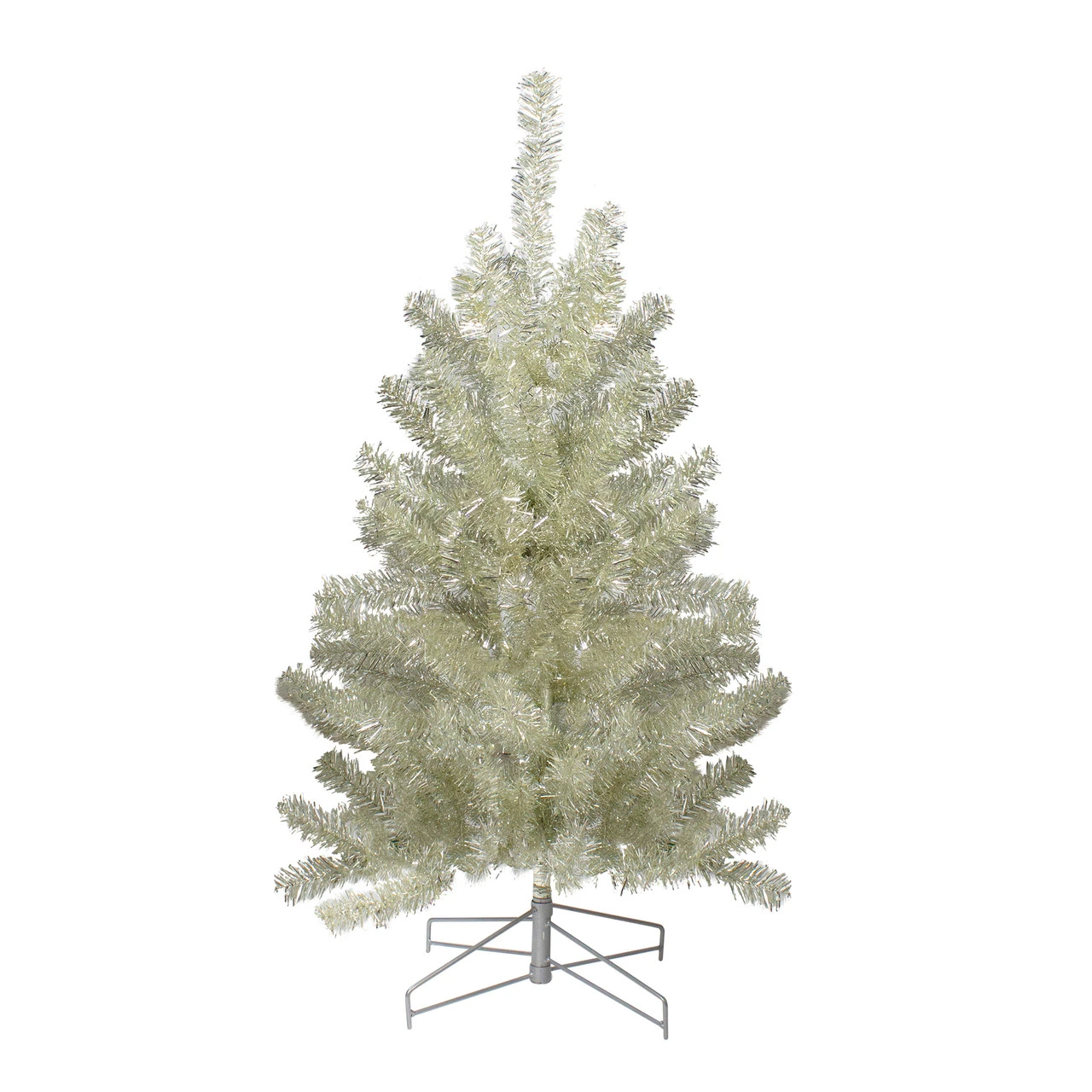3' Metallic Platinum Artificial Tinsel Christmas Tree - Unlit 3 3' Metallic Platinum Artificial Tinsel Christmas Tree - Unlit